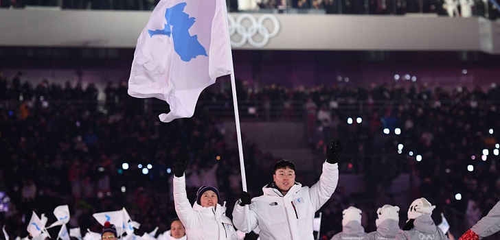 Las dos Coreas desfilando juntas en la ceremonia de apertura de Pyeongchang’18 es uno de los hitos del Movimiento Olímpico
